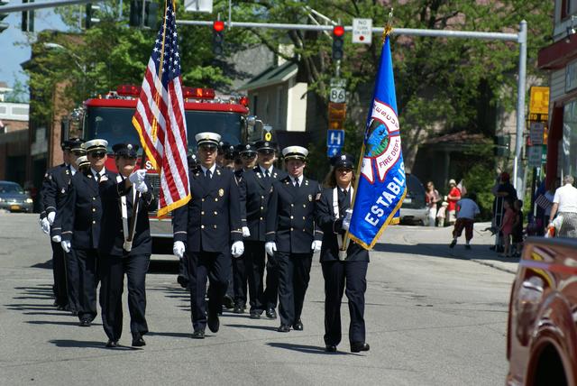 SLVFD on Parade, Broadway, Saranac Lake NY, Memorial Day 2011